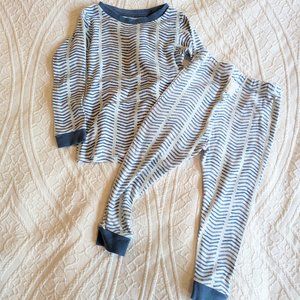 Burt's Bees 2T blue stripe pajama set long sleeve